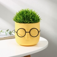 Кашпо для цветов со вставкой &laquo;Стив&raquo;, 650 мл, d=11,5 см, h=10,5 см, цвет банановый