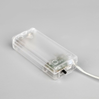 Гирлянда &laquo;Нить&raquo; 2 м роса с насадками &laquo;Олень&raquo;, IP20, серебристая нить, 20 LED, 2 режима, батарейка ААх2 (нет в комплекте), свечение тёплое белое