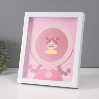 Фоторамка пластик 9х9 см "Молочные зубики" розовая 2х23х27 см