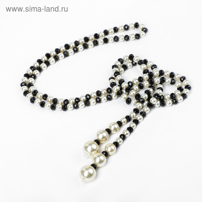 Бусы &laquo;Роскошный жемчуг&raquo; гирлянда, шар №8, цвет чёрно-белый, L=107 см
