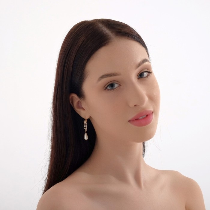 Серьги с жемчугом &laquo;Колосок&raquo; капля, цвет МИКС