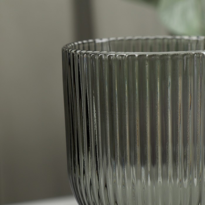 Бокал для вина стеклянный Magistro &laquo;Грани&raquo;, 250 мл, 8&times;14,5 см, цвет графит