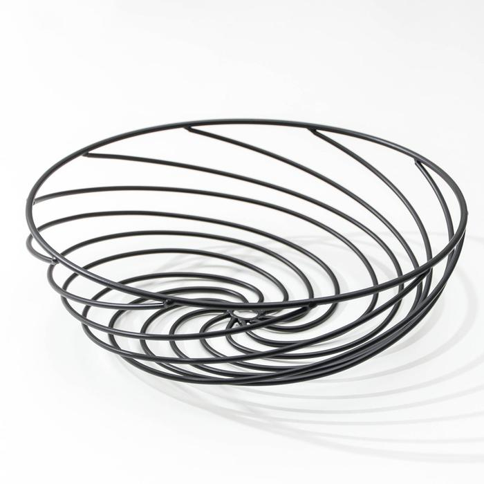 Фруктовница Доляна &laquo;Гипноз&raquo;, 30&times;30&times;8,5 см, цвет чёрный