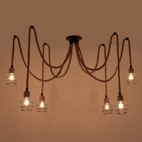 Светильник "Паук" 6хE27 40Вт черный