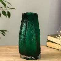 Ваза стекло настольная "Дженис" 25х12х8 см, зелёный