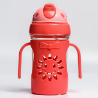 Поильник детский с силиконовой трубочкой &laquo;Солнышко&raquo;, 250 мл., с ручками, цвет МИКС