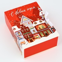 Складная новогодняя коробка-книга &laquo;Новогодний город&raquo;, 21 х 15 х 7 см, Новый год