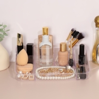 Органайзер для хранения маникюрных/косметических принадлежностей, 8 секций, 26 &times; 20 &times; 7 см, цвет прозрачный/МИКС