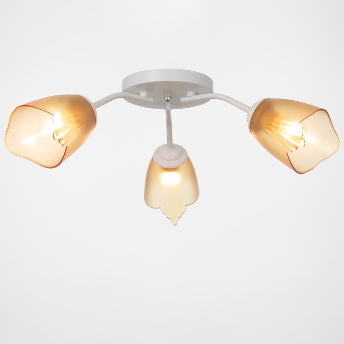 Люстра Оникс 3х15Вт E27 белый-коричневый 50х50х15см BayerLux