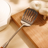 Лопатка перфорированная из нержавеющей стали SL Home, &laquo;Рустик&raquo;, 39,5&times;8 см, цвет серебряный