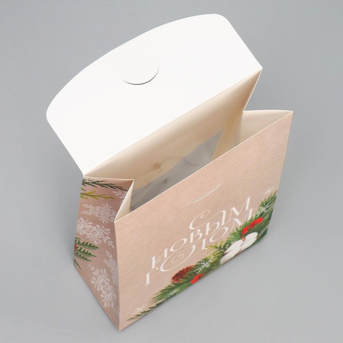 Коробка подарочная новогодняя складная &laquo;Хлопок&raquo;, 15 х 7 х 22 см, Новый год