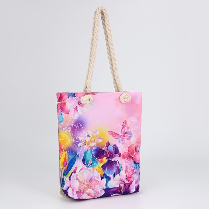 Сумка женская пляжная "Цветы", 35х40 см
