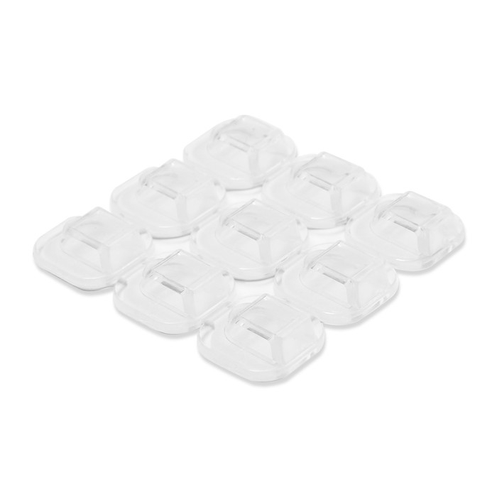 Держатель самоклеящийся для проводов и гирлянд ТУНДРА krep, 15х15 мм, 18 шт.