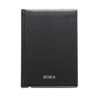 Ежедневник датированный 2024 года, А5, 176 листов, Attomex.Regent, обложка бумвинил, ляссе, блок 70 г/м2, чёрный