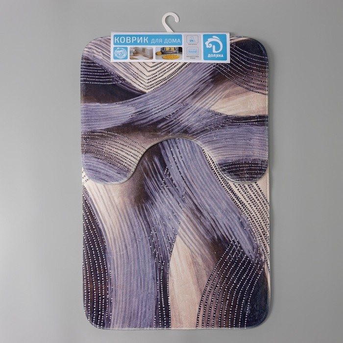 Набор ковриков для ванной и туалета Доляна &laquo;Саванна&raquo;, 2 шт: 50&times;80, 40&times;50 см
