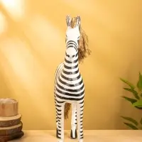 Сувенир "Зебра" дерево 33х11х53 см, цв. чёрно-белый