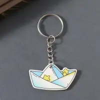 Брелок акрил двусторонний "Бумажный кораблик" блеск 3,4х2,9х0,2 см