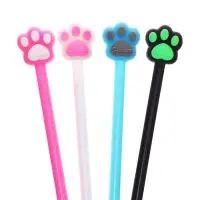 Ручка гелевая-прикол, синий стержень, Кошачьи лапки МИКС