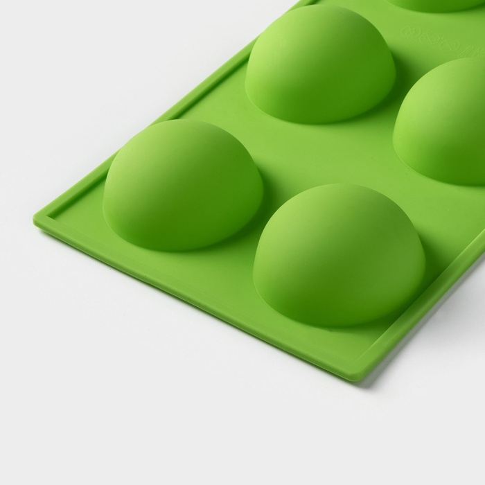 Форма для выпечки Доляна &laquo;Фигуры. Полусфера&raquo;, силикон, 27&times;18&times;3,5 см, 6 ячеек (7&times;7&times;3,5 см), цвет МИКС