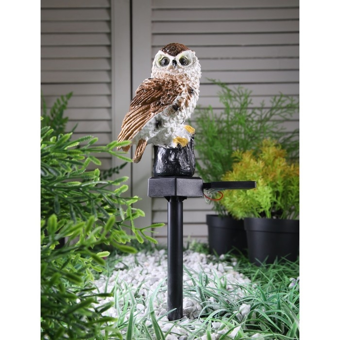 Садовый светильник на солнечной батарее &laquo;Сова&raquo;, 45 см, 1 LED, свечение тёплое белое