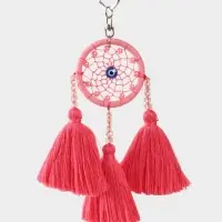 Брелок "Ловец снов" 17 см, цв. розовый