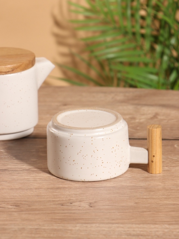 Набор для чаепития &laquo;Атика&raquo; керамический, белый, чайничек + кружка