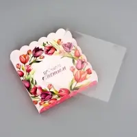 Коробка для печенья, &laquo;Тюльпаны&raquo;, 18&times;18&times;3 см