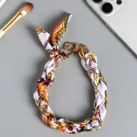 Брелок на 2 карабинах "Платок и цепочка" оранж 20х10х1,7 см