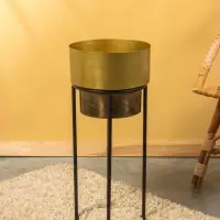 Кашпо на подставке &laquo;Золото Скифов&raquo;, 28&times;28&times;74 см, железо