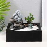 Фонтан настольный от сети, подсветка "Хотей на камнях" 29х21х22 см