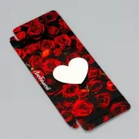 Подарочная коробка под плитку шоколада, с окном, &laquo;Сердце&raquo;, 17.1&times;8&times;1.4 см