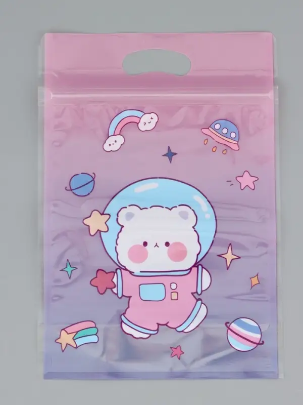 Пакет подарочный, с zip-lock застежкой, "Космическая история", 15х23 &plusmn; 1см МИКС