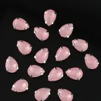 Стразы пришивные &laquo;Капля&raquo;, в цапах, 10&times;14 мм, 20 шт., розовые
