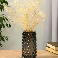 Ваза стекло настольная "Валери" шарики, 23х11 см, серый