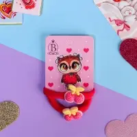 Резинки для волос &laquo;Мелодия&raquo;, набор 2 шт., вишенки, 3.5 см, розовые