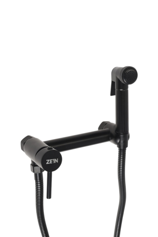 Смеситель для биде ZEIN Z4199, с гигиеническим душем, нерж. сталь, картридж 35 мм, черный