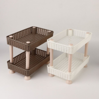 Органайзер для хранения маникюрных/косметических принадлежностей, двухуровневый, 24 &times; 20 &times; 15 см, цвет коричневый/бежевый