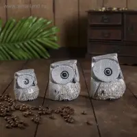 Сувенирный набор дерево "Совы серые пятнистые" 6х19х8 см