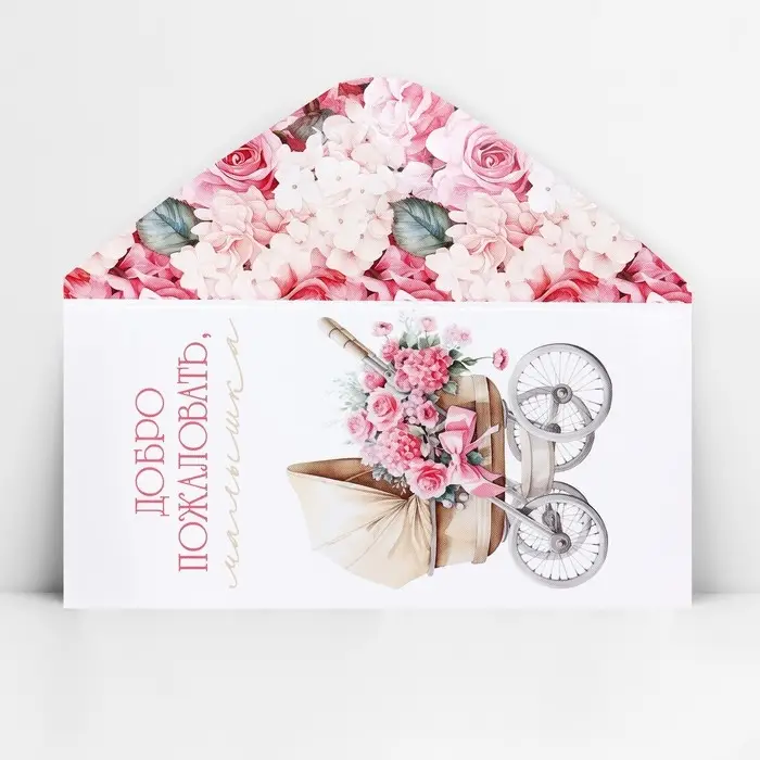 Конверт для денег &laquo;Добро пожаловать, малышка&raquo;, 16.5&times;8 см