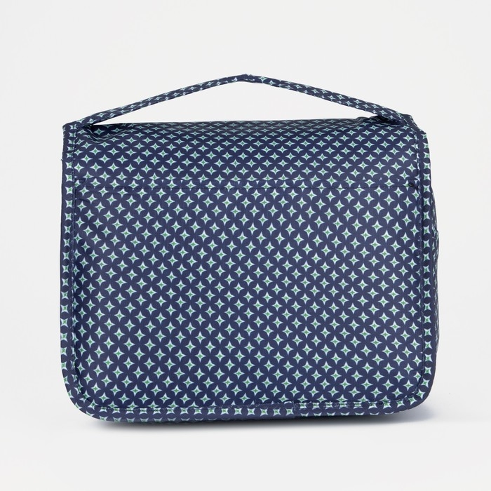 Косметичка-несессер на молнии, с крючком, цвет синий