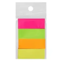Блок - закладка с липким краем, 12&times;50 мм, бумажные, 4 цвета по 80 листов, неоновые