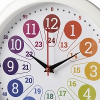 Часы настенные "Время учиться", детские, развивающие, d-29см, белые