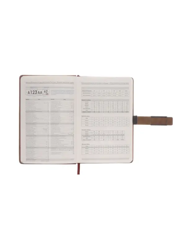 Ежедневник недатированный формат А5, с хлястиком, 112л, линия, пвх, Коричневый