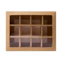Коробка для 12 конфет, крафт, 19&times;15&times;3.5 см