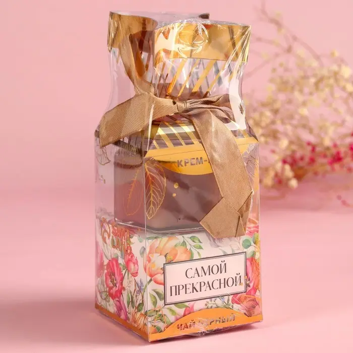 Подарочный набор &laquo;Самой прекрасной&raquo;: крем-мёд с черникой 120 г., чай 50 г.