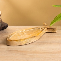 Блюдо в форме рыбки "Пряник" дерево манго 25,5х10х2 см