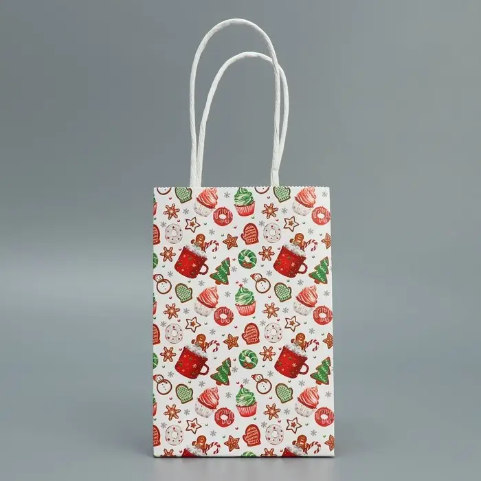 Пакет подарочный новогодний крафтовый &laquo;Сладкого Нового года&raquo;, 15 х 10 х 6 см