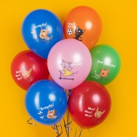 Шар латексный 12" &laquo;Три Кота. Игры во дворе&raquo;, 1 ст., набор 10 шт., МИКС