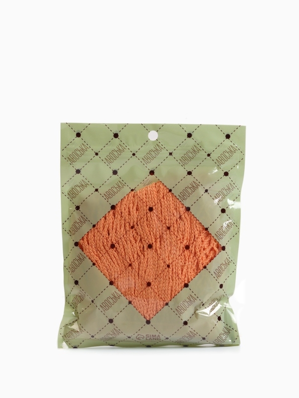 Авоська, 41 х 27 см, ручка 17 см, клетка 1.5 см, оранжевая