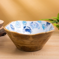 Салатник "Крабы" дерево манго 29х29х11 см